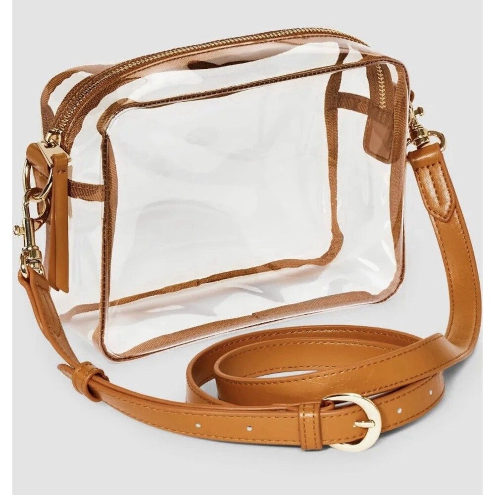 Universal Thread Women's Stadium Crossbody Bag, Clear Vinyl Structured Handbag